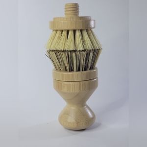 Natural eco friendly sisal bamboo dish brush with interchangeable heads